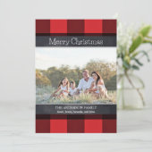 Carte de Noël avec plaid de Buffalo et tableau noi (Debout devant)