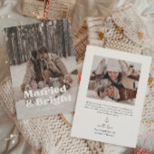 Carte de Noël avec première photo de couple marié