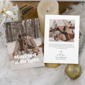 Carte de Noël avec première photo de couple marié