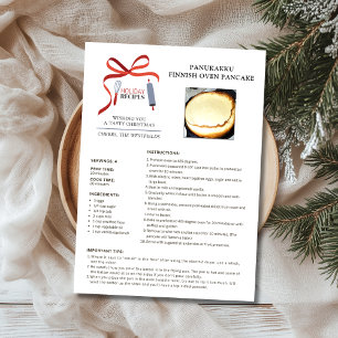 Carte de Noël avec recette de crêpe au four finlan