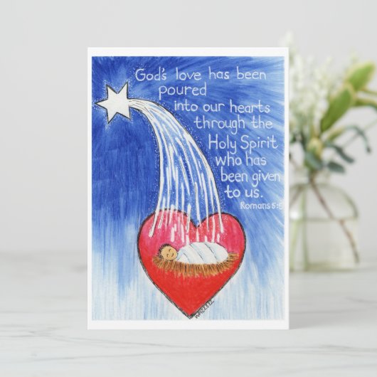 Carte de Noël avec Romans 5 Ecritures (Debout devant)