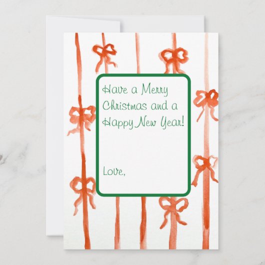 Carte de Noël avec ruban (Dos)