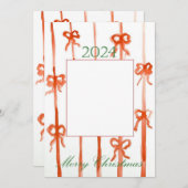 Carte de Noël avec ruban (Devant / Derrière)