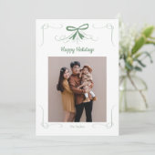 Carte de Noël avec ruban à nœud dessiné à la main (Debout devant)