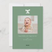 Carte de Noël avec ruban à nœud dessiné à la main (Dos)