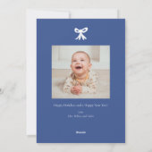 Carte de Noël avec ruban à nœud marine (Dos)