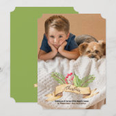 Carte de Noël avec Ruban de Noël (Devant / Derrière)