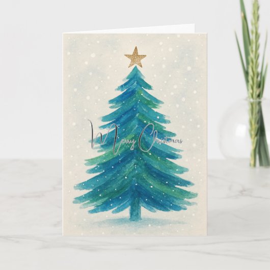 Carte de Noël avec sapin abstrait (Devant)