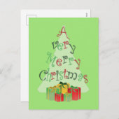 Carte de Noël avec sapin de Noël (Devant / Derrière)