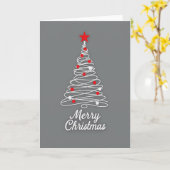 Carte de Noël avec Sapin Moderne (Fleur jaune)