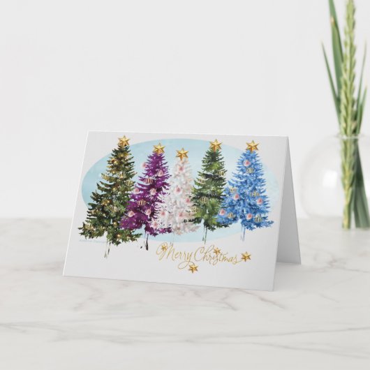 Carte de Noël avec sapins (Devant)