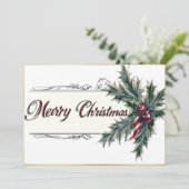 Carte de Noël avec script élégant (Debout devant)