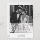 Carte de Noël avec superposition de Noël gris et b (Devant)