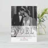 Carte de Noël avec superposition de Noël gris et b (Debout devant)