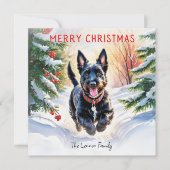 Carte de Noël avec Terrier Écossais Scottie Chien (Devant)