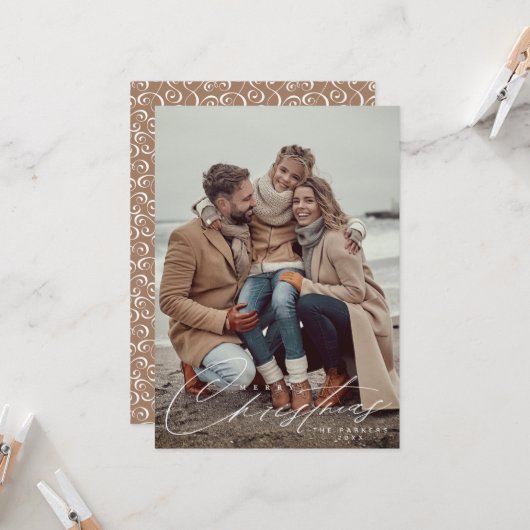 Carte de Noël avec texte Joyeux Noël (Devant/Arrière en situation)