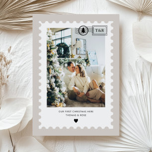 Carte de Noël avec timbre-poste neutre pour nouvel