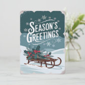 Carte de Noël avec traîneau (Debout devant)