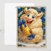 Carte de Noël avec un agneau (Devant / Derrière)