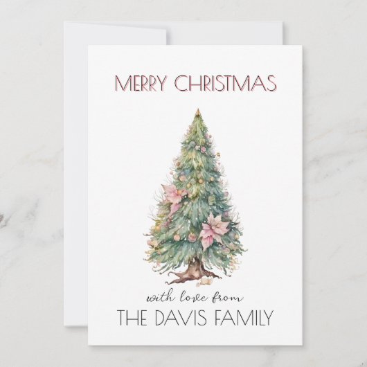 Carte de Noël avec un arbre de Noël fée (Devant)