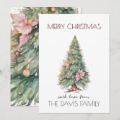 Carte de Noël avec un arbre de Noël fée (Devant / Derrière)