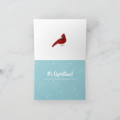 Carte de Noël avec un Cardinal à la Campagne (Intérieur)