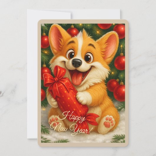 Carte de Noël avec un chien (Devant)
