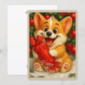 Carte de Noël avec un chien (Devant / Derrière)