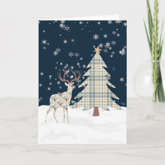 Carte de Noël avec un designer Deer & Tree