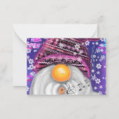 Carte de Noël avec un gnome musical qui chante (Dos)