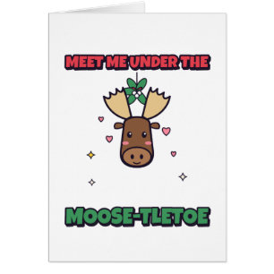 Carte de Noël avec un jeu de mots sur le Moose-tle
