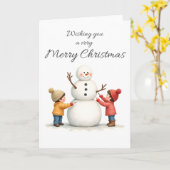 Carte de Noël avec un joyeux Noël  (Fleur jaune)