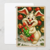 Carte de Noël avec un lapin (Devant / Derrière)