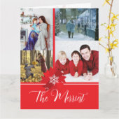 Carte de Noël avec un Nœud Rouge (Fleur jaune)