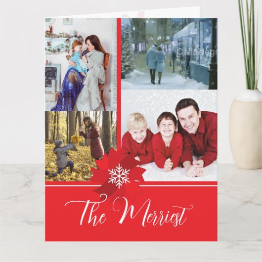 Carte de Noël avec un Nœud Rouge (Devant)