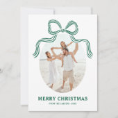 Carte de Noël avec un Nœud Vert (Devant)