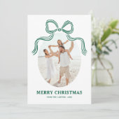 Carte de Noël avec un Nœud Vert (Debout devant)