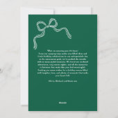 Carte de Noël avec un Nœud Vert (Dos)