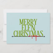 Carte de Noël avec un panneau en fer forgé Elf She (Devant)