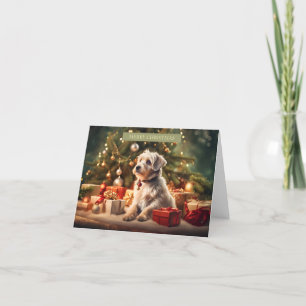 Carte de Noël avec un petit chien mignon