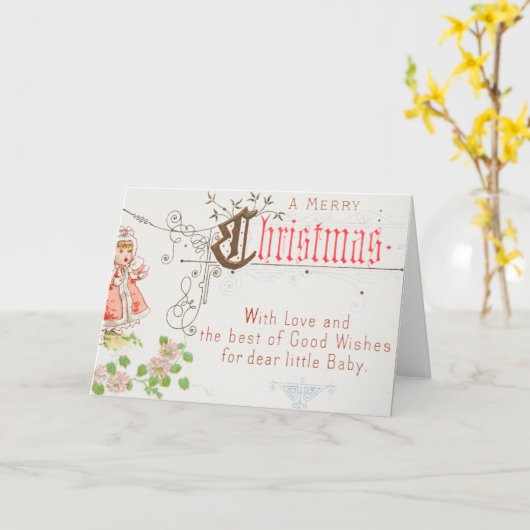 Carte de Noël avec une fille (Fleur jaune)