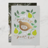 Carte de Noël avec une Perdrix dans un Poirier (Devant / Derrière)