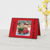 Carte de Noël avec une scène de ferme de charme (Fleur jaune)