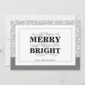 Carte de Noël avec verdure en nuances de gris (Devant)