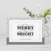 Carte de Noël avec verdure en nuances de gris (Debout devant)