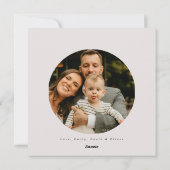 Carte de Noël avec verdure hivernale et photo (Dos)