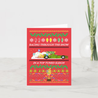 Carte de Noël avec voiture de course