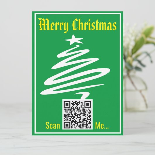 Carte de Noël avec votre code QR (Debout devant)