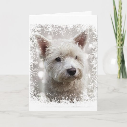 Carte de Noël avec Westie (Devant)