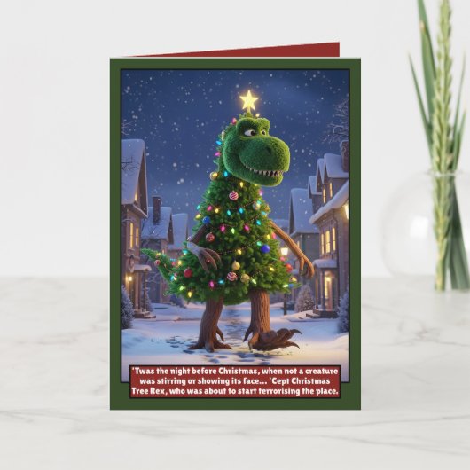Carte de Noël Awesome dinosaure (Devant)